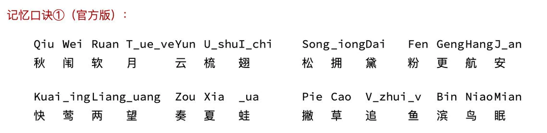 记忆口诀